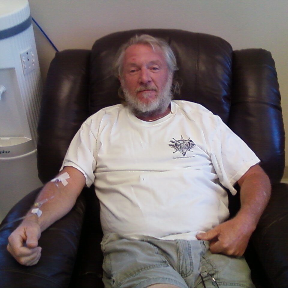 Frank Howell receives a treatment at neurologist Dr. Rodney Soto’s office in Florida, in October 2011. 
